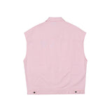 Men Sweater Vest Simple Love Embroidered Frock Vest Coat Men's Loose Lapels Sleeveless Jacket Vest