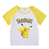 Children Pokemon Pikachu T Shirt Summer Clothing Short Sleeve T-shirt Cotton Leisure Sports