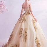 Women'S Evening Dress Ball Gown Princess Quinceanera Wedding Dresses Off-Shoulder Wedding Toast Dress