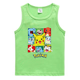 Children Pokemon Pikachu T Shirt Summer Casual Solid Color
