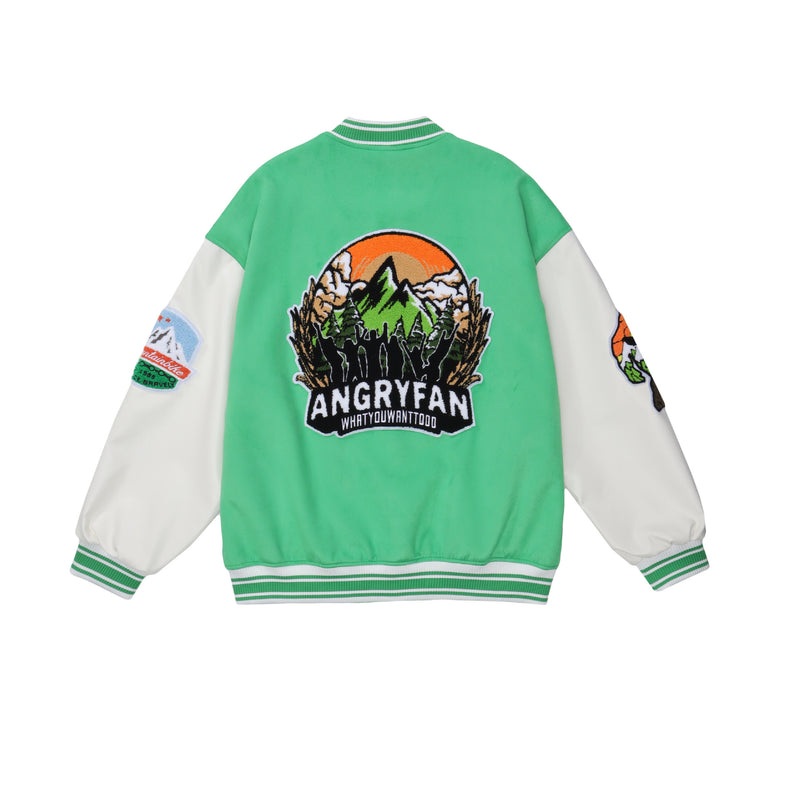 Bone Varsity Jacket Stitching Baseball Uniform Embroidered Jacket Men and Women Casual