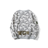 Shark Print Sweatshirts Digital Pixels Camouflage Pullover Sweater Men'S And Women'S Round Neck Thin Coat