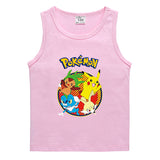 Children Pokemon Pikachu T Shirt Cotton Sweat Absorbing Sports Vest