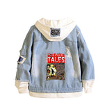 Stranger Things Hellfire Club Coat Fake Two-Piece Denim Jacket Spring and Autumn Loose Denim Jacket Hooded Jacket