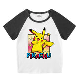 Children Pokemon Pikachu T Shirt Cotton Short Sleeve T-shirt Casual Sports Cute