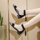 Nude Block Heel Peep Toe Roman Sandals