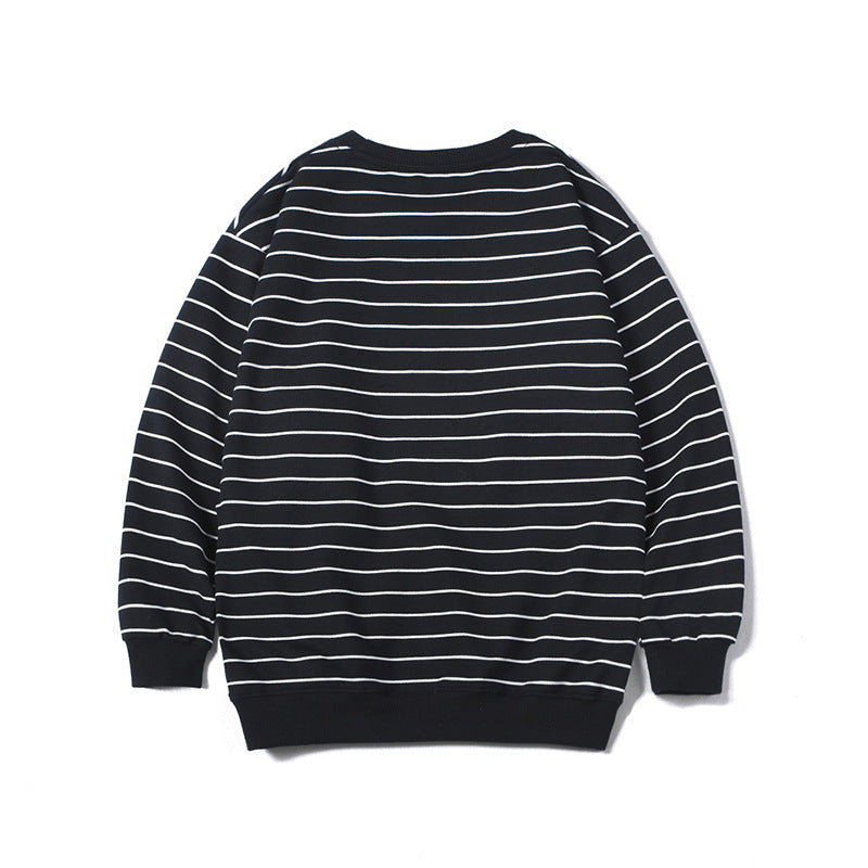 Children Boy Hoodie Spring Boy Long Sleeve Bathroom Striped Cartoon