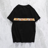 Shark Print T Shirt Summer Casual Straight White Short Sleeve Cotton Round Neck T-Shirt