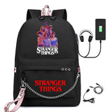 Stranger Things Hellfire Club Backpack Stranger Things Printed USB Backpack Student School Bag