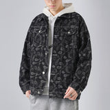 Paisley Denim Jacket Autumn and Winter Boys Denim Jacket Coat Printed Jacket