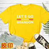 Let'S Go Brandon T Shirt Letter Print Short-Sleeve T-Shirt