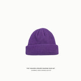 Toboggan Hat Female Autumn Winter Solid Color Woolen Hat Female Knitted Hat