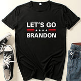 Let'S Go Brandon T Shirt English Letter Pattern Short Sleeve T-Shirt