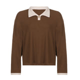 Preppy Aesthetic Sweater Autumn Women Clothing Solid Color Long Sleeve