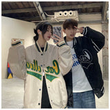 Cream Color Varsity Jacket Spring and Autumn Baseball Uniform Men's Coat