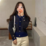Preppy Aesthetic Sweater Autumn Crew Neck Sweater Coat Women's Top