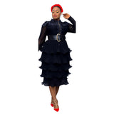 Nina Parker Black Dress Long Sleeve Cake Dress Sexy Lace Dress