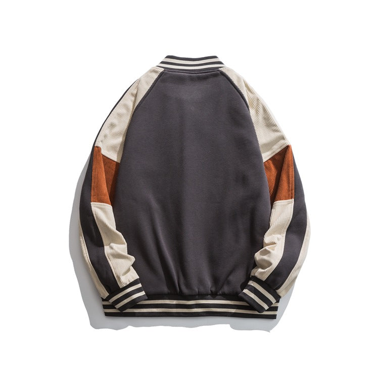 Varsity Bomber Jacket Retro College Style Letter Embroidery Multi-Color Coat Jacket Men's Baseball Uniform
