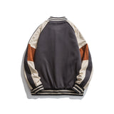 Varsity Bomber Jacket Retro College Style Letter Embroidery Multi-Color Coat Jacket Men's Baseball Uniform