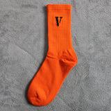 V Lone Socks Socks Men's Middle Tube Socks Cotton Women Long Socks