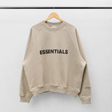Fog Fear of God Essentials Sweatshirt Double Line Letter Loose round Neck Fleece-Lined Sweater