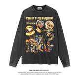 Stephen Curry Shirt Curry Crown Series Printed Long-Sleeved T-shirt Loose Heavy round Neck