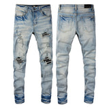 Amiri Jeans Casual Hip Hop Washed Splash-Ink Painted Jeans Men #848
