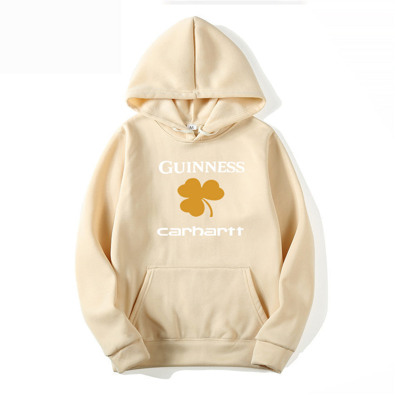 Men Graphic Hoodie Autumn and Winter Carha Loose Men's and Women's Hoodie Men and Women Velvet Padded Hooded Sweatshirt