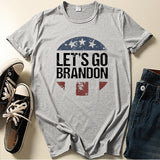 Let'S Go Brandon T Shirt Letter Collarless Hat Thin Casual T-Shirt