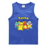 Children Pokemon Pikachu T Shirt Cotton Leisure Sweat Absorbing Sports Vest