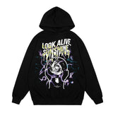 Mens Fall Outfits Sweater Men's Graffiti Hooded Loose Oversize Couple Vintage