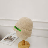Beanies Lamb Wool Hat for Men and Women Autumn and Winter Letter Labeling Thermal Head Cover Beanie Hat