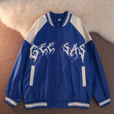 Baby Blue Varsity Jacket Loose Men's and Women's Coats Baseball Uniform Jacket