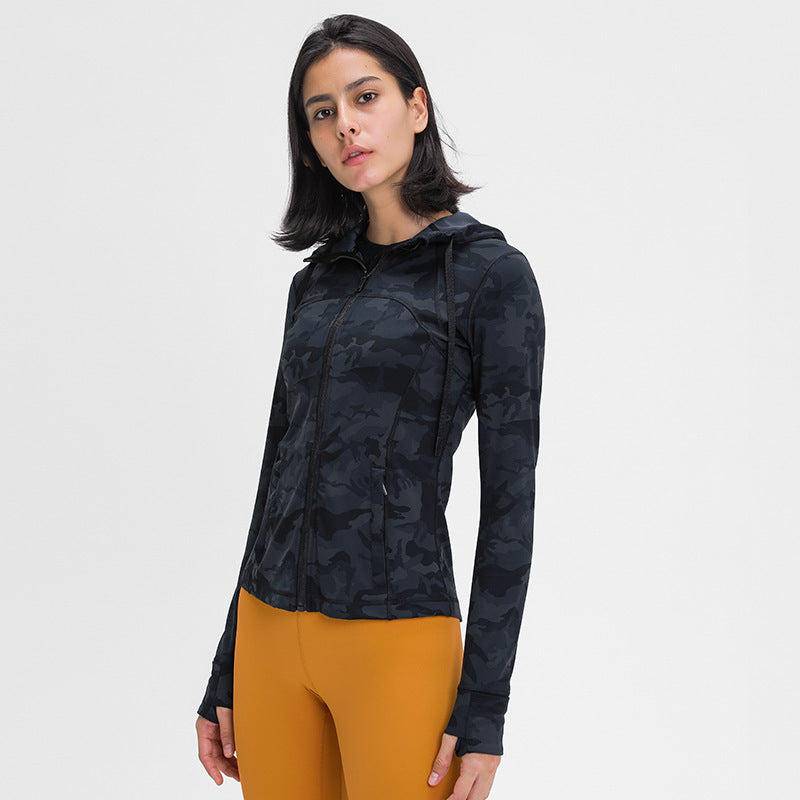 BBL Jacket Women's Sports Hooded Jacket Women's Slim Stretch Print