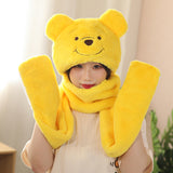 My Melody Hat Cartoon Autumn and Winter Hooded Scarf Gloves Female Cute Melody Fashionable Warm Scarf and Hat One  Kulomi