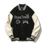 Varsity Jacket Vintage Autumn Coat Campus Literary Style Face-Changing Embroidery Youth Men's Baseball Uniforms