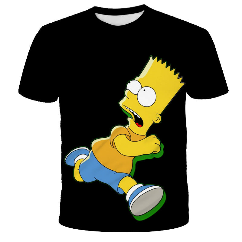 Homer Simpson Shirt Summer Printed Sports Short-Sleeved T-shirt