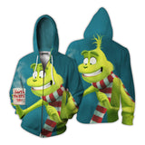 Grinch Hoodie Christmas Sweater Couple 3D Printing plus Size Sweater