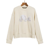 Palm Angels Sweatshirts Angel Broken Bear Embroidered Crew Neck Loose Coat