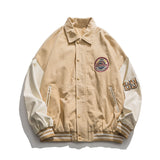 Corduroy Varsity Jacket Men's Corduroy Thick Loose All-Match Motorcycle Jacket Casual Jacket