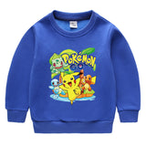 Children Pokemon Pikachu Hoodie Boy Fleece-Lined Autumn