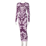 Victoria Beckham Dresses Women's Spring Fashionable Printed Slim Dress