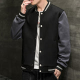 Blue Varsity Jacket Autumn Baseball Uniform Men's Jacket Baseball Collar Stitching Pilot Jacket Men's Spring and Autumn Top Clothes