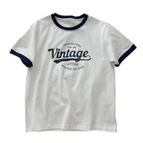 Preppy Aesthetic T Shirt Vintage Letter Print T-shirt