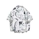 Men T Shitrs Summer Men's Printing Lapel Shirt Short Sleeve