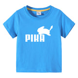 Children Pokemon Pikachu T Shirt Cartoon Short Sleeve T-shirt Cotton Leisure Sports