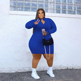 Nina Parker plus Size Dresses Solid Color Zipper Dress Casual