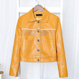 Women PU Leather Jacket Biker Motorcycle Coat Leather Jacket for Spring and Autumn Small Slimming Coat