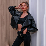 Punk Rock Jacket Pu Casual Leather Jacket Women's Coat
