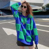 Preppy Aesthetic Sweater Autumn Winter Sweater Simple Loose Sweater for Women
